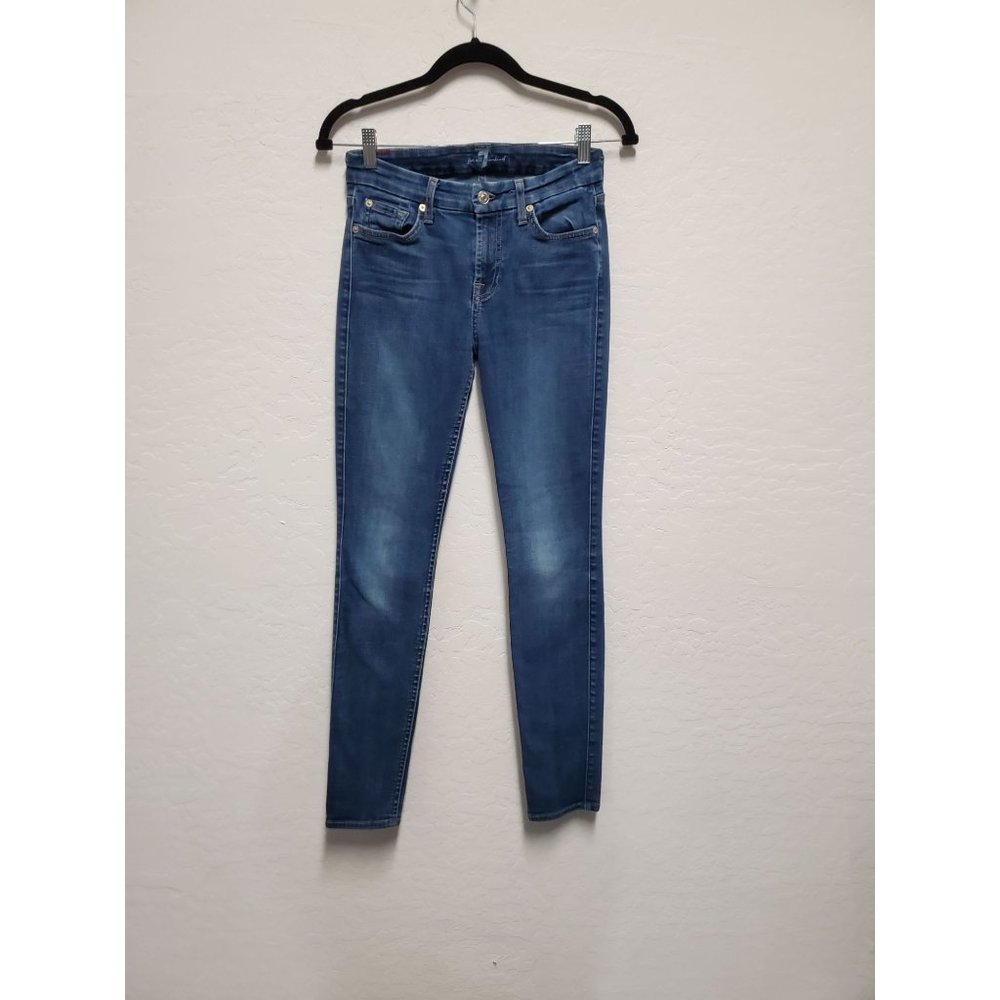7 For All Mankind Women's Blue Skinny Leg Jean 26